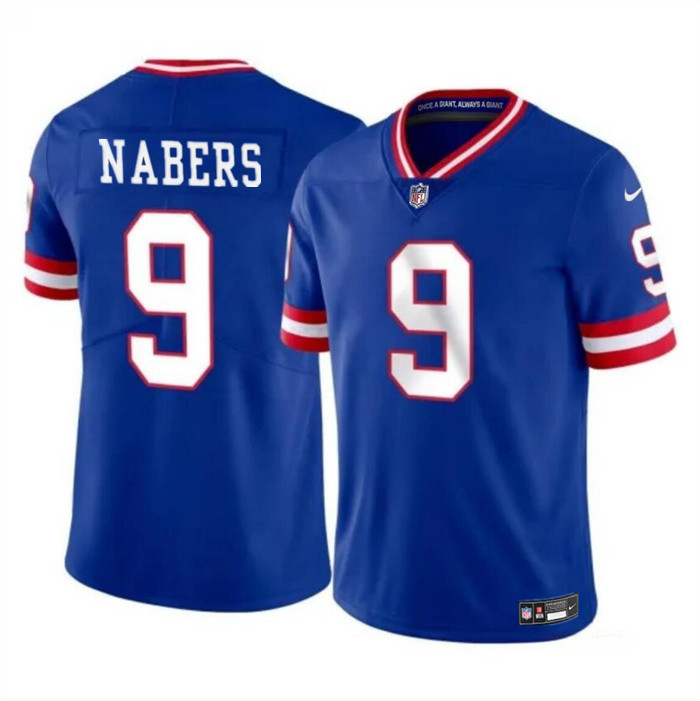 Men's New York Giants #9 Malik Nabers Royal 2024 Draft Vapor Untouchable Throwback Limited Football Stitched Jersey - Click Image to Close